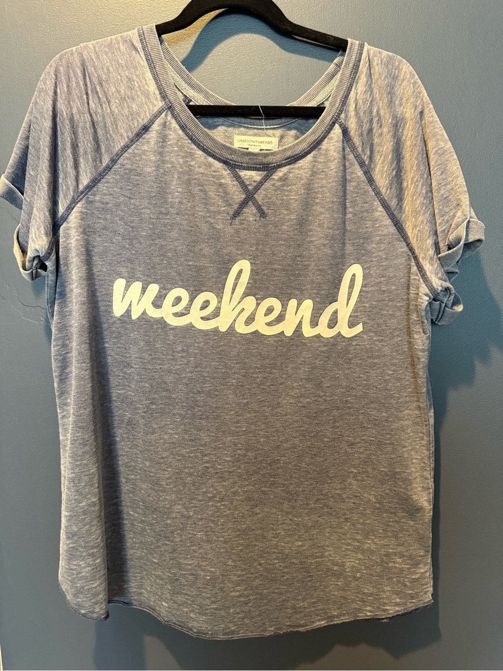 Weekend Graphic Tee - Heather Blue